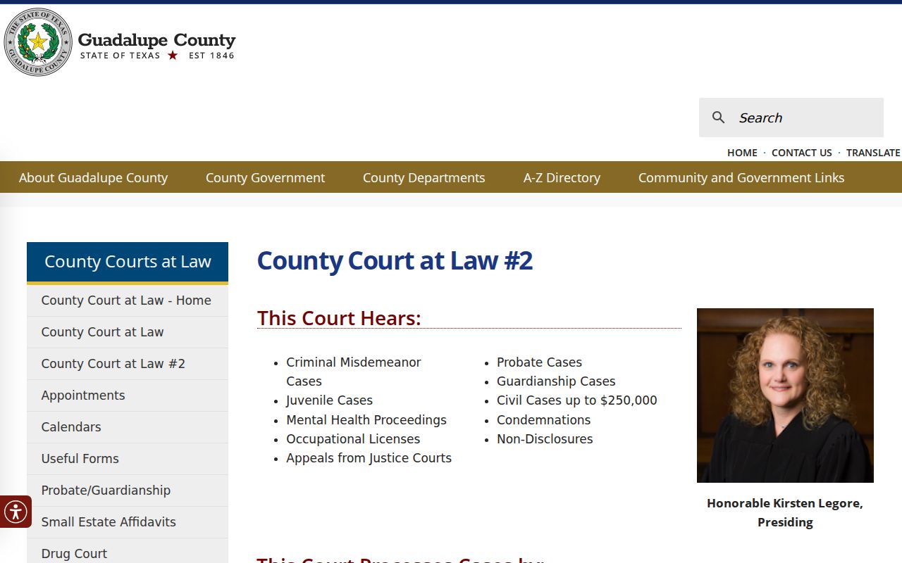 Guadalupe County criminal docket court route